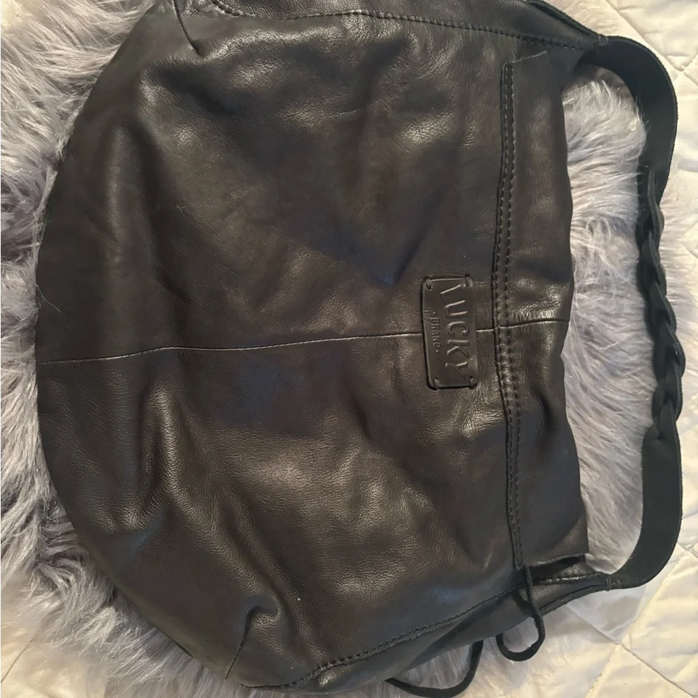 Lucky Brand Black Leather Hobo Bag